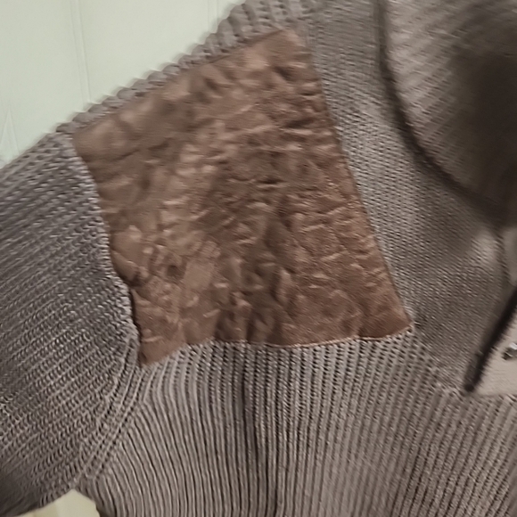 Boulder Creek Trading Company Sweater Mens 7XL Brown Buttons Suede Patch - Picture 2 of 13